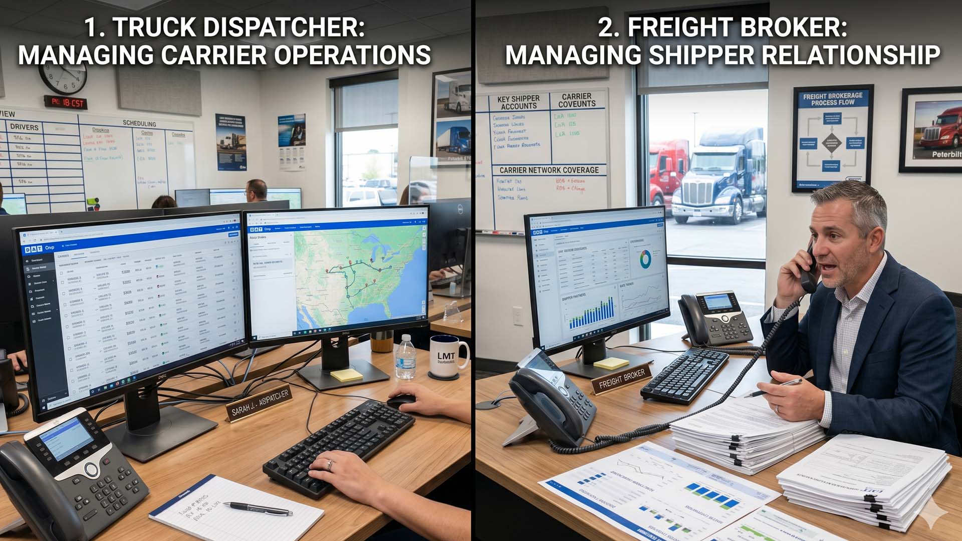 Truck Dispatching vs Truck Brokerage comparison