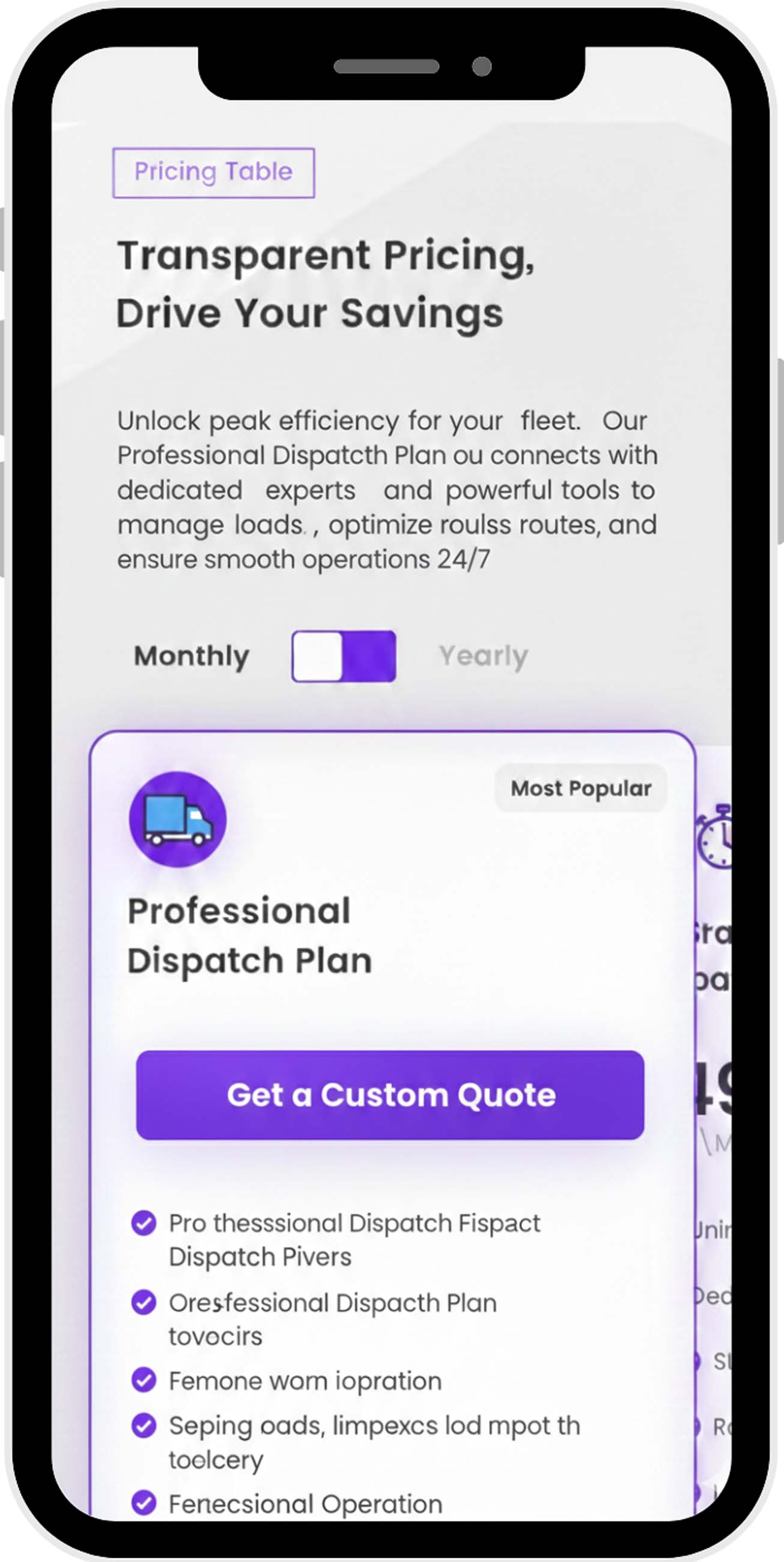 Truck dispatch dashboard and logistics workflow