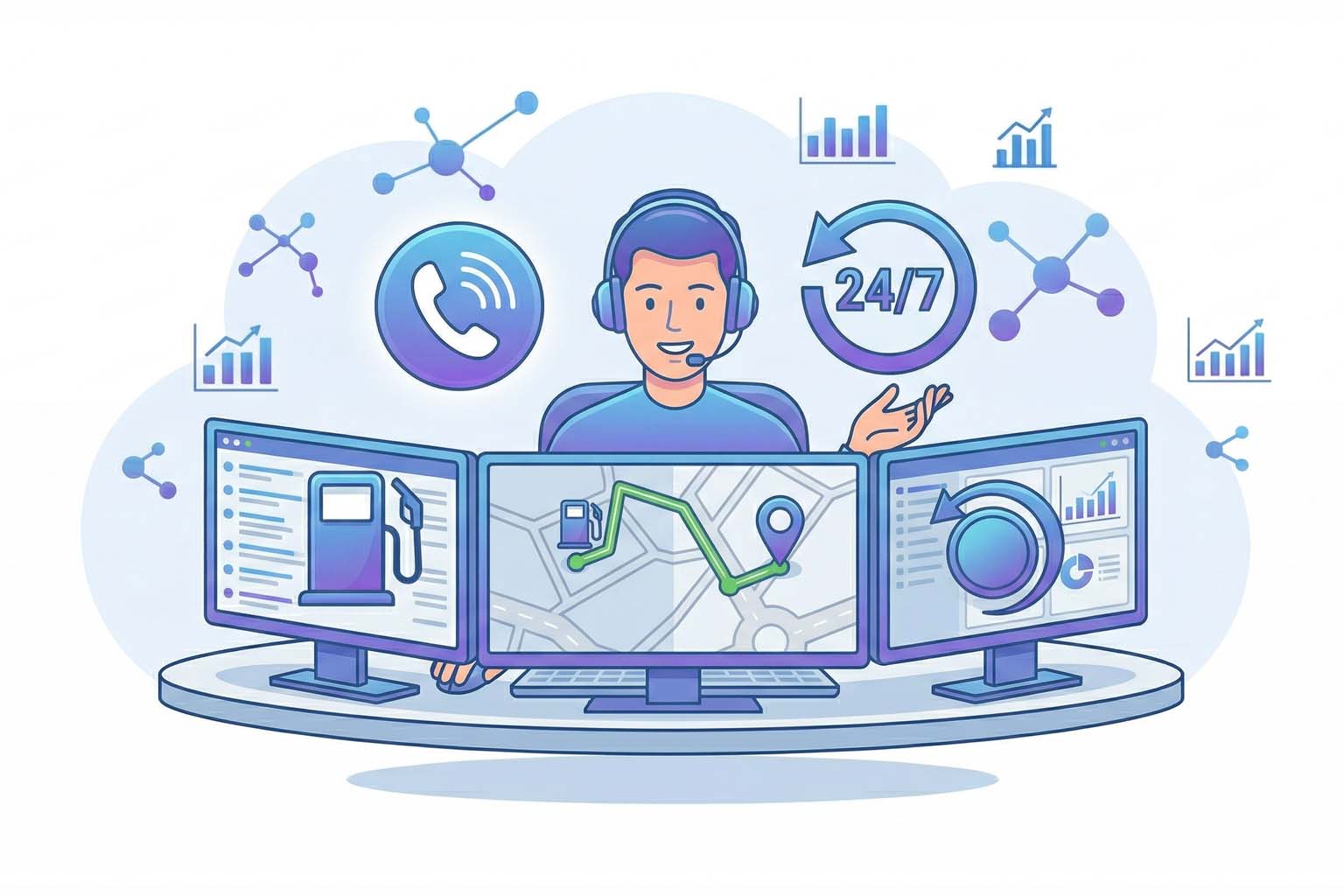 24/7 driver support and dispatch communication